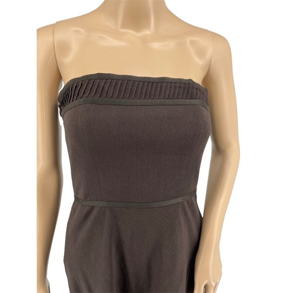 Ann Taylor Loft strapless dress 2 brown metallic beaded NWT - Picture 2 of 12